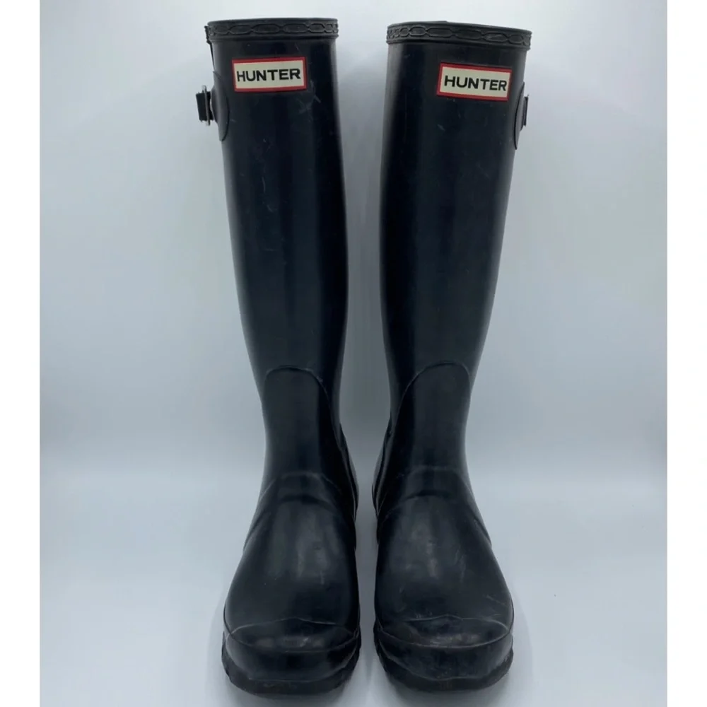 Hunter Original Tall Matte Black Rain Boots Size 6